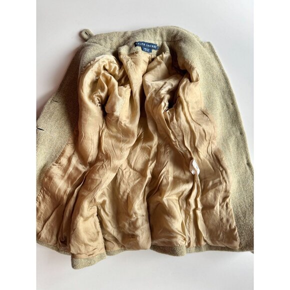 RALPH LAUREN Pale Green Loden Tweed Wool Herringbone Riding Blazer, Size 4 - Picture 13 of 16